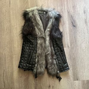 Brand new. Quilted Faux Fur Vest.